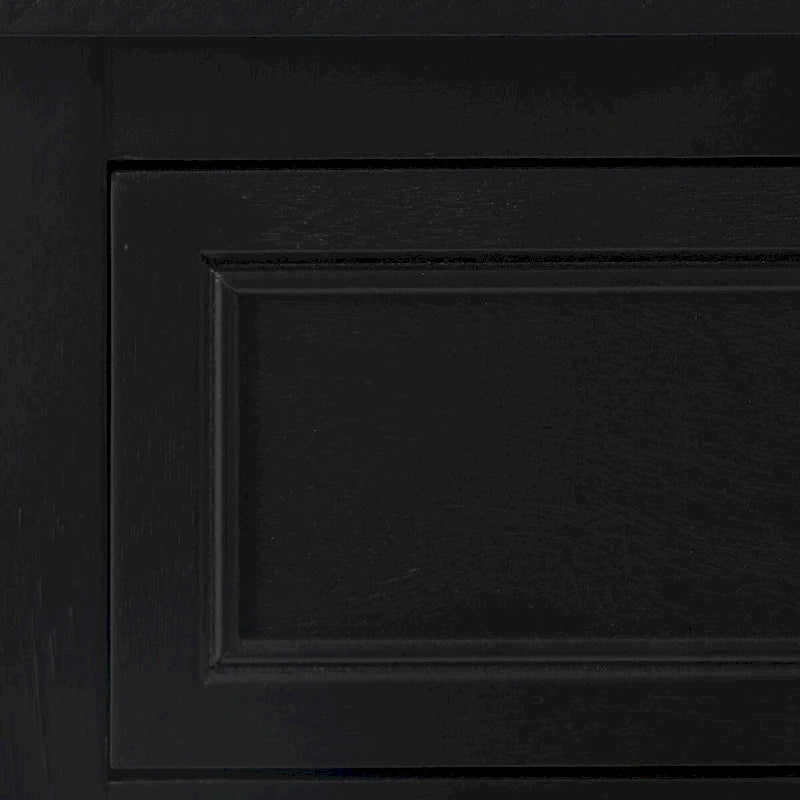 Black Rattan-Door 1-Drawer 1-Door Cabinet, 1-Person Assembly