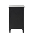 Black Rattan-Door 1-Drawer 1-Door Cabinet, 1-Person Assembly
