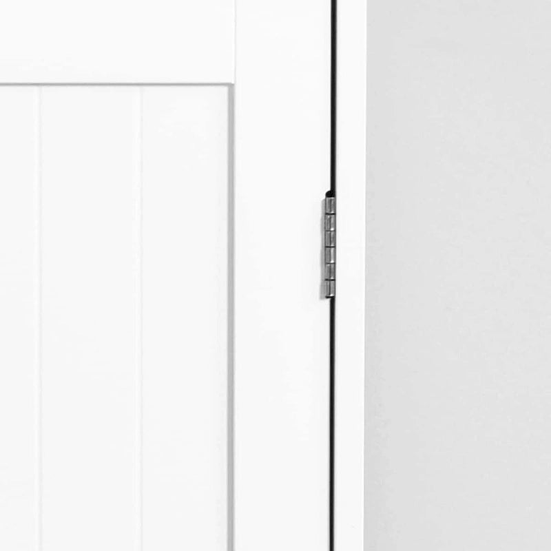 White Bathroom Storage Cabinet, Floor Cabinet with Adjustable Shelf and Drawers
